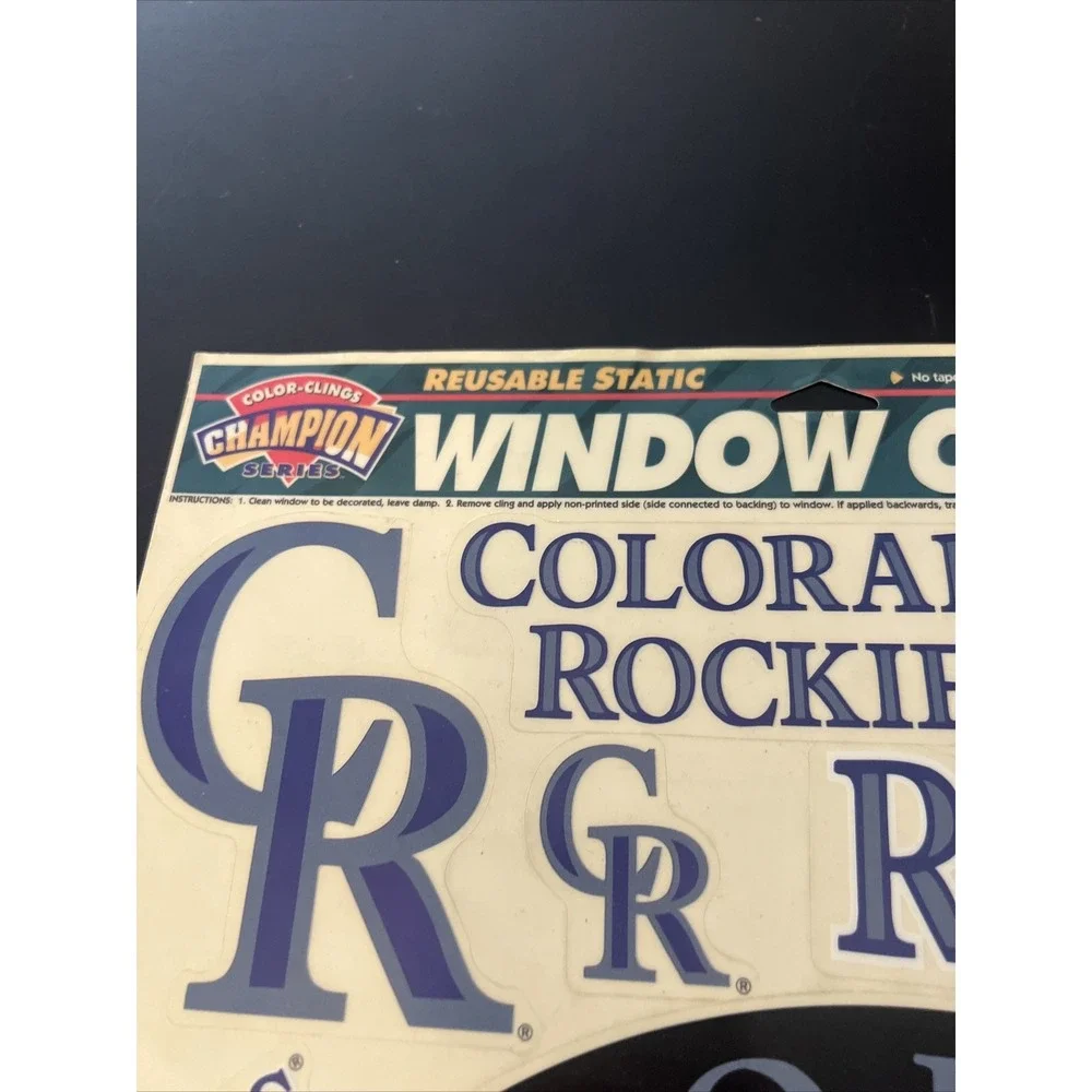 Colorado Rockies Reusable Static Window Clings 10 Per Sheet 12